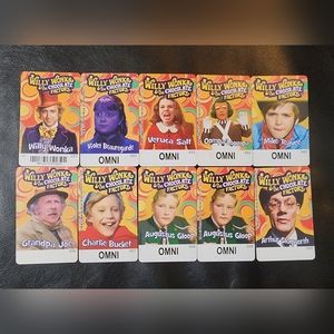 Willy Wonka & the Chocolate Factory Complete Set. Lot Of 10. Arcade Coin Pusher.
